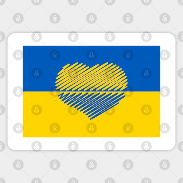 Ukraine Flag With Heart (Blue - Yellow) Magnet by MrFaulbaum